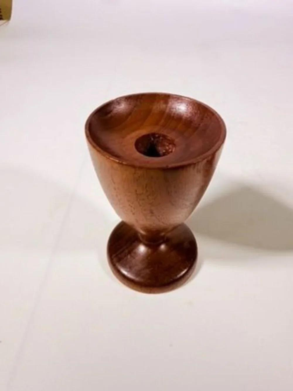 Wood Candleholders Pair Set 2 Burma Teak Mid Century Vintage Danish Style Home T